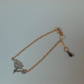 Bracelet estampe oiseau doré et goutte émaillée