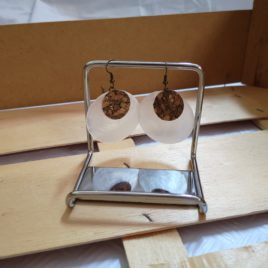 Boucles d’oreilles nacre et liège